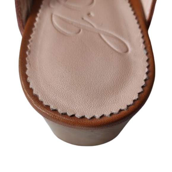 J. Crew Leather Slip On Mule Clog Shoe Size 6.5 #BA188 Rich Oak - Picture 8 of 14